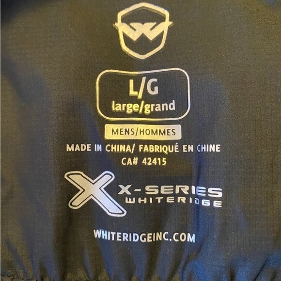 Whiteridge Silver and Black Windbreaker  Jacket Mens Lg X Series - Picture 4 of 16